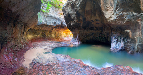 the subway - left fork in zion national park