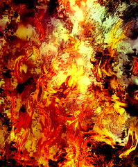 Wall Mural - Fire flames background, LAVA structure. Earth Concept.