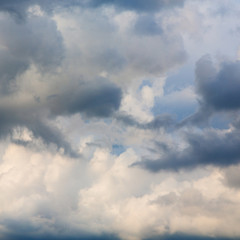 Wall Mural - black white sunset sun   in the sky of world cloudy fluffy cloud