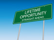 Lifetime Opportunity Vector Road Sign