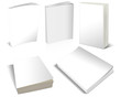 Blank White Books Covers Templates in Different Perspectives