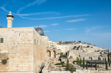 Sticker - view on Al-Aqsa Mosque in Jerusalem, Israel