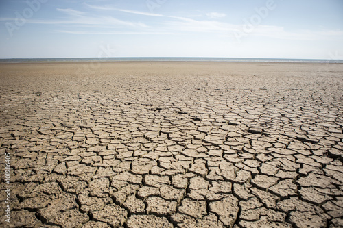 Fotomural Dry cracked ground. The problem of drought