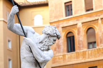 Wall Mural - Fountain of the Neptune, Piazza Navona in Rome Italy