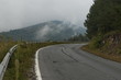 Picturesque road through Balkan mountain in cloudy day, Petrohan, Bulgaria 