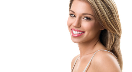 Wall Mural - Beautiful woman with healthy teeth