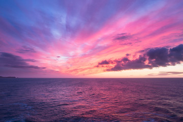 Colorful sunrise over the ocean