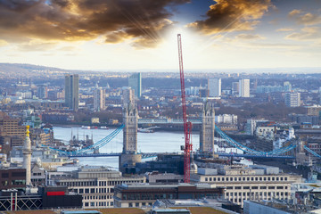 Wall Mural - Aerial view of tower Bridge