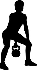 Sticker - Man lifting a kettlebell silhouette