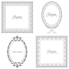 Wall Mural - Collection of four stylish elegant frame