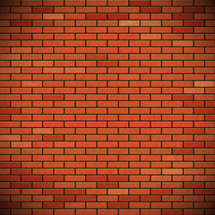 Wall of red brick.