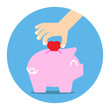 © Humdan - piggy bank collecting heart love