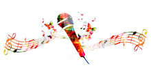Colorful Microphone Design With Butterflies