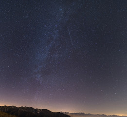 Wall Mural - milky way, starry sky, andromeda galaxy from the alps