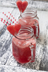 Poster - fresh watermelon smoothie in a mason jar