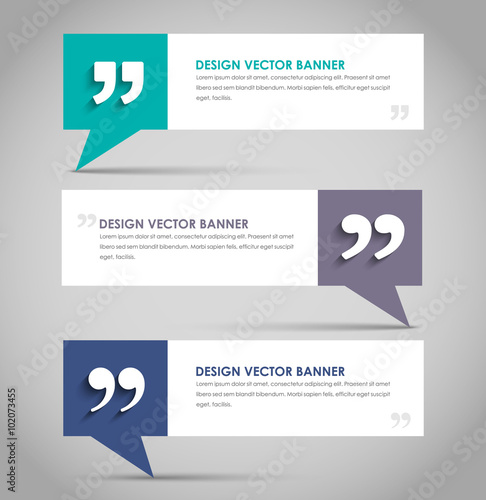 Fotografía Set of banners with a quote bubble
