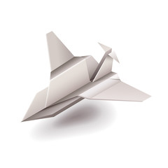 Wall Mural - origami plane isolated on white vector