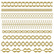 Golden trim collection over white background