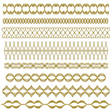Golden Trim Collection Over White Background