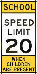 Wall Mural - Road sign used in the US state of Delaware - school zone sign