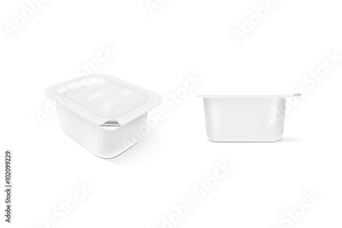 Download Blank White Sauce Plastic Container Mock Up Stand Isolated Sauce Box Mockup Stock Illustration Adobe Stock