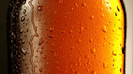 Fototapete - Drop of condensate drains on a bottle of beer.