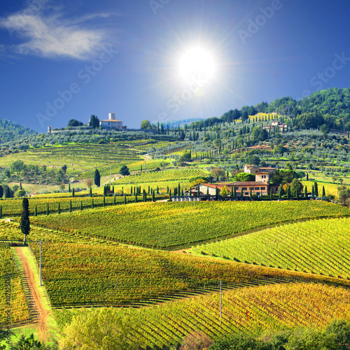 Naklejka dekoracyjna Landscape in Chianti region, Tuscany, Italy