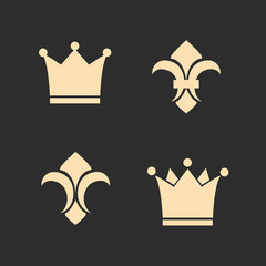 Wall Mural - Crown and fleur de lis icons