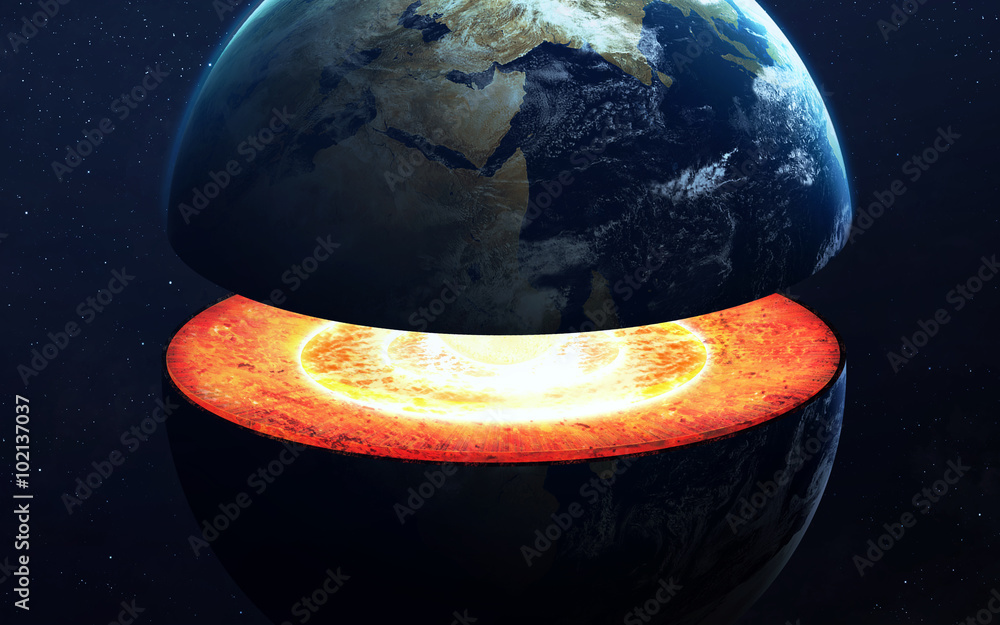 Earth Core Module Earth core structure. Elements of this image furnished by NASA Stock ...