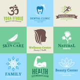 Fototapeta Sypialnia - Set of vector beauty and health logo, icons and design elements