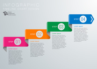 Wall Mural - infographic vector background 4-step process