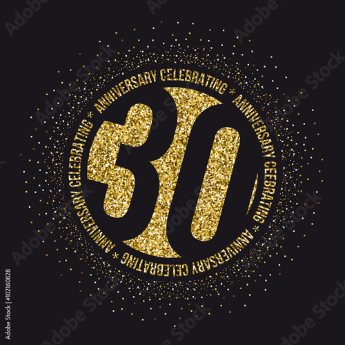 Fotografia Thirty years anniversary celebration golden logotype