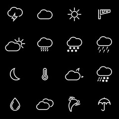 Wall Mural - vector line weather icon set. weather icon object, weather icon picture, weather icon image - stock 