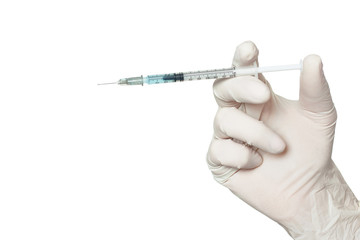 syringe in doctor hand