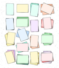 Isolated Paper Sheet Handmade In Sketch Style. Sketch Of Paper Page. Paper Sheet For Design Cards And Posters, Collages And Presentations, Web Design, Background. Retro Design. Vintage Pastel Colors.