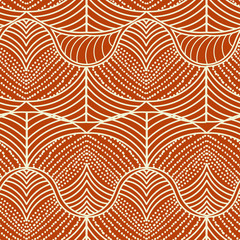 ethnic seamless pattern with waves. vector illustration