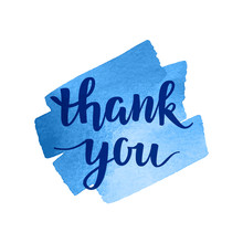 Thank You Hand Written Lettering For Greeting Card