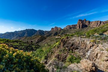 Spectacular panoramic view of Fataga valley on Gran Canaria (Grand Canary), Spain