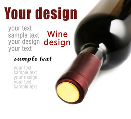 Canvas Print - Lying red wine bottle, isolated on white