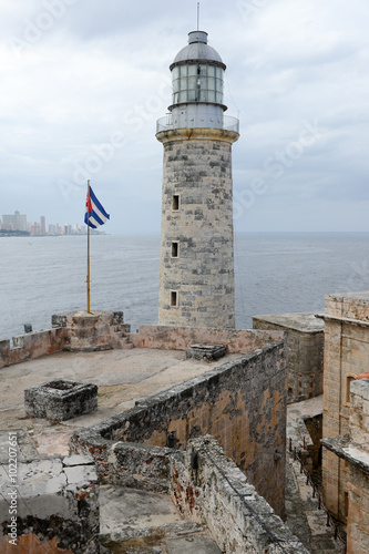 Obraz w ramie El Morro fortress with the city of Havana in the background