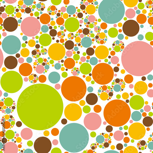 Fotografie, Obraz Colorful circles background. Seamless pattern.Vector.カラフル円形パターン