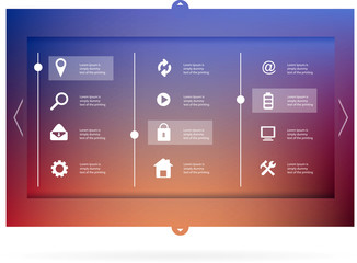 Abstract creative concept vector user interface template, panel menu. For web, site, digital mobile application isolated on background, art illustration, design, business infographic, apps, software 