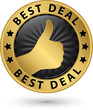 © DinoZ - Best deal golden label, vector illustration