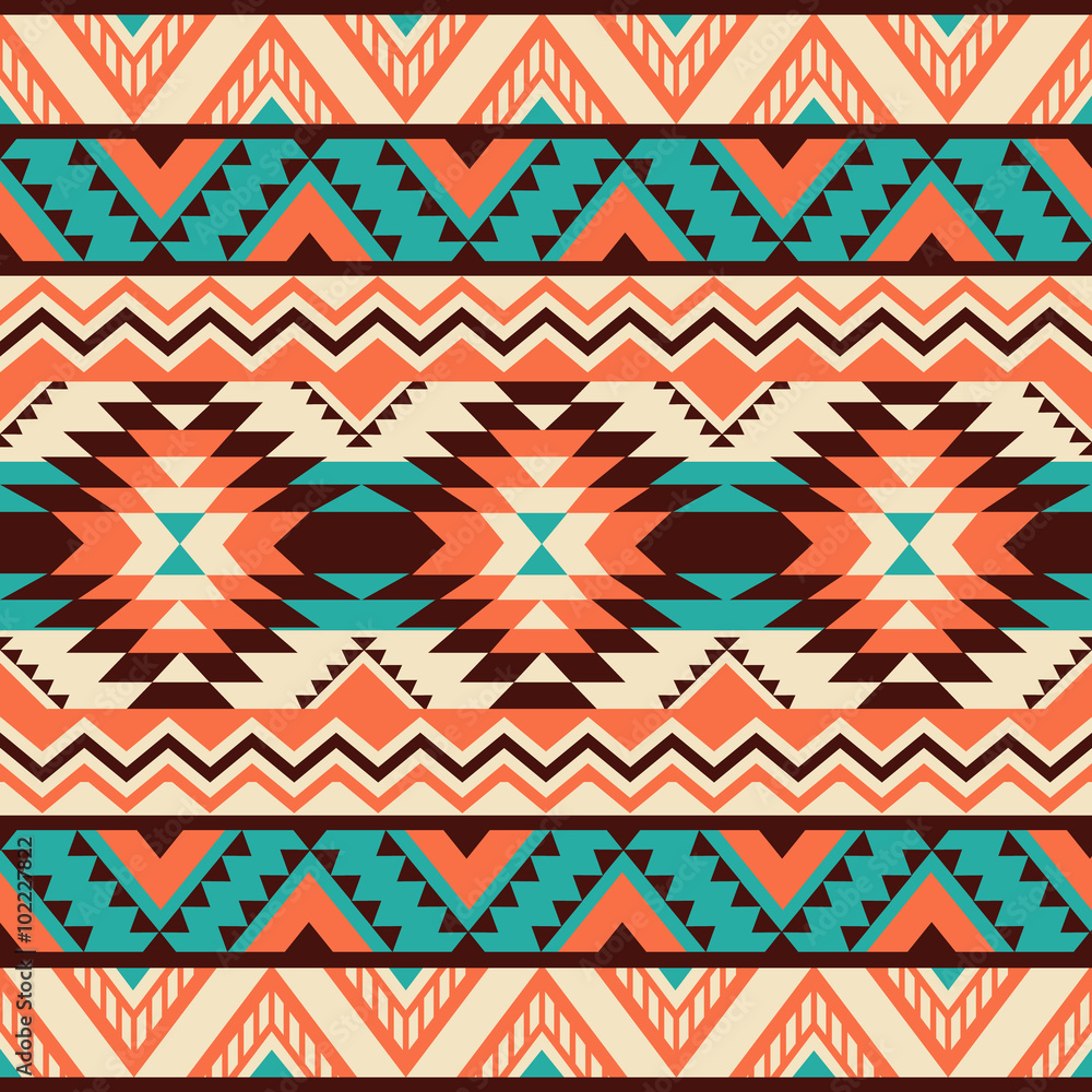 Ethnic ornament. Seamless Navajo pattern. Vector Illustration - obrazy, fototapety, plakaty 