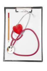 stethoscope on the white background