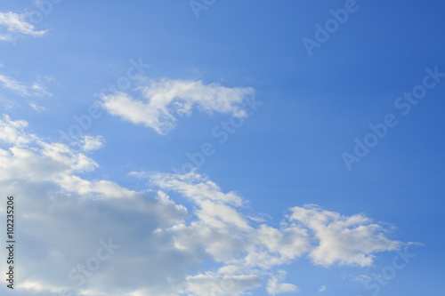 Fototapeta na wymiar sunlight through cloud on clear blue sky background