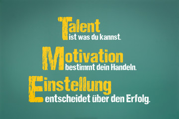 Canvas Print - Talent, Motivation, Einstellung