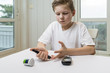 Boy measure glucose or blood suger level