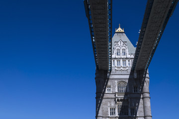 Tower Bridge London, GB, with blue sky