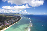 Fototapeta Mapy - Helicopter flight over the island of Mauritius